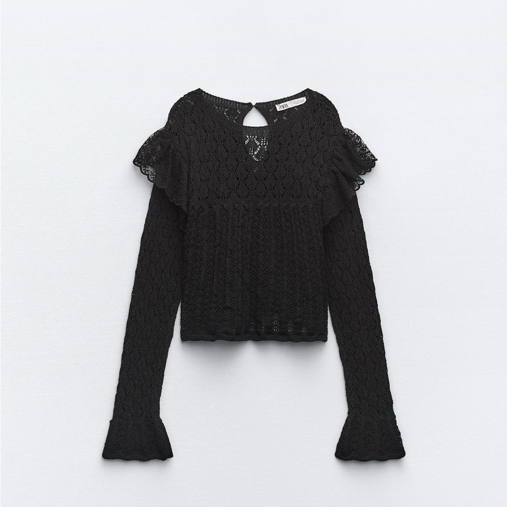 Zara Pointelle Knit top
